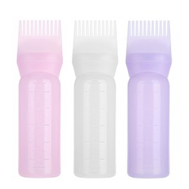 Watris Veiyi Pack of 3 Hair Oil Applicator, 160 ml Applicator Bottle Hair, Shampoo Hair Oil Applicator Bottle, Root Comb Applicator Bottle, Hair Dye Brush Bottle Comb