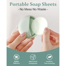 Yukdanzly 3 Boxes (150 Sheets) Hand Soap Sheets for Camping Essentials, Disposable Portable Foaming Bath Slice Sheet for Travel Outdoor Hiking-2