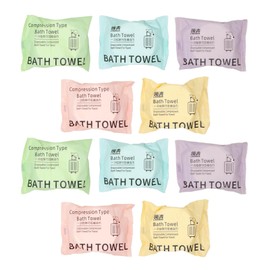 mitas Bath Towels, Disposable Compressed Towels, Set of 10, 23.6 x 51.2 inches (60 x 130 cm), Large, Emergency Use, Individual Packaging, Hygienic, Disasters, Body Wipes, Face Wipes, Outdoors,
