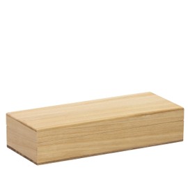 LAUBLUST Wooden Box with Lid - 24 x 10 x 5 cm, Natural - Storage Box | Decoration & Craft Box | Gift Packaging