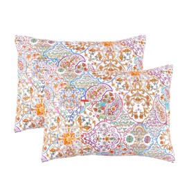 Wake In Cloud - Pack of 2 Pillow Cases, 100% Cotton Pillowcases, Bohemian Boho Chic Moroccan Printed (Standard Size, 20x26 Inches)