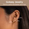 Gokeey Small Gold Huggie Hoop Earrings Set for Women,14k Gold