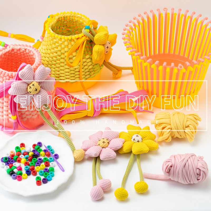 AOUXSEEM 2 Sets Plastic Basket Weaving Kit for Beginners,DIY Crossbody