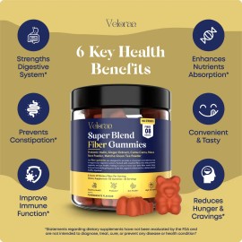 Veloraa Gomitas Fibra Prebiótica 8g Apoyo Digestivo 60 Ct