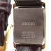 Seiko SWR064 Men's Wristwatch, Square Design, Quartz, Champagne Gold Dial