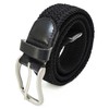 Gloop unisex elastic leather braided stretch belt; stretchable fabric; leather
