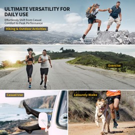 CAMBIVO 3 Pairs Merino Wool Hiking Socks for Men and Women, Moisture Wicking Breathable Cushioned Anti Blister Crew Socks for Outdoor, Running, Trekking, Camping.