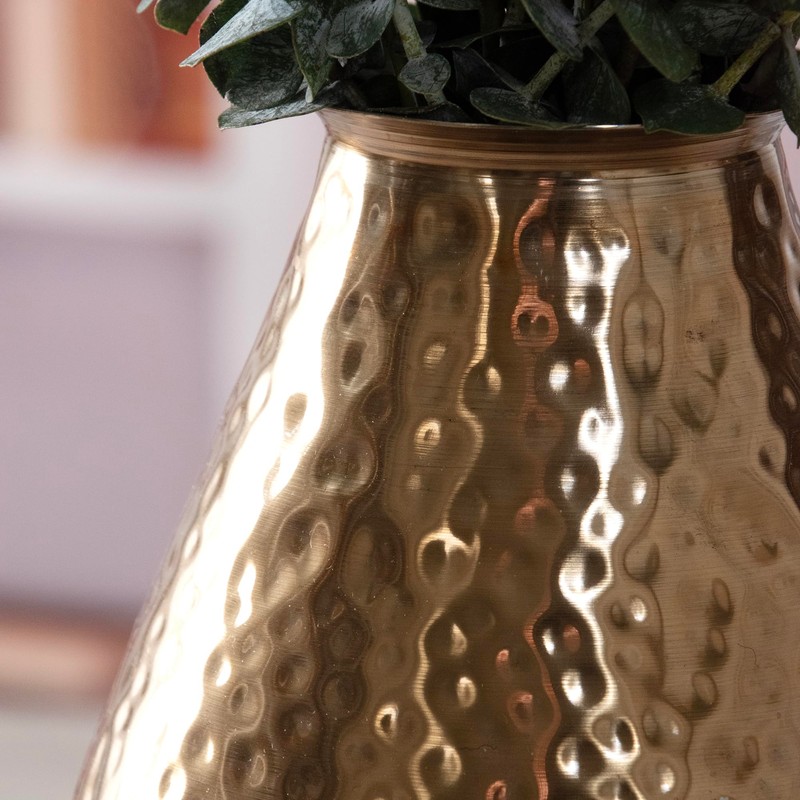 ANDALUCA Decorative Metal Vase with Hammered Rustic Bronze Ombre Finish