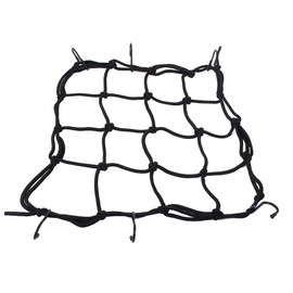 Motorcycle 6 Adjustable Hooks Helmet Net Pocket, 30"x30" Super Strong Net Motorbike Hold Down Cargo Helmet Web Bungee Cord Packing Mesh ATV Net(Black)