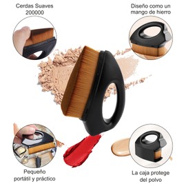 Brocha de Maquillaje de Base,3 Piezas Brocha Kabuki,Cepillo de Base en Forma de Pétalo Suave Del Tacto Brochas de Base en Polvo Líquido Face Blush para Mezclar Cosméticos,Líquido o Polvos