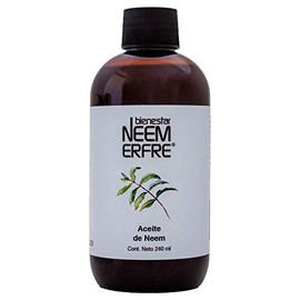 Aceite de NEEM Orgánico 100% puro sin diluir - Azadiractina - Natural Vegano Biodegradable | bienestar NEEM ERFRE (Refill 240 ml)