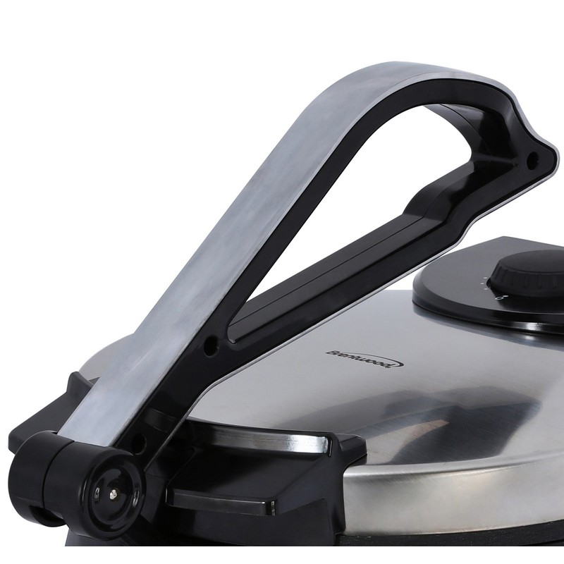 Brentwood Electric Tortilla Maker Non-Stick, 10-inch, Brushed Stainless Steel/Black