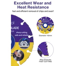 Lytool Woodworking Circular Saw Blade 4-1/2" for Angle Grinder, Wood Cutting Discs7/8 Arbor, Angle Grinder Blades for Wood,Woodworking, PVC, Rubber, Tire Cutting