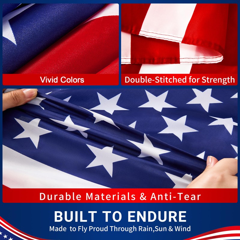 KANBIT American Flag 4x6 Ft, US Flags Polyester with Strong