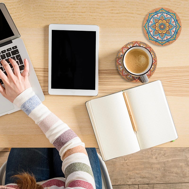 STARUBY 12 Pcs Cork Coasters, Coasters for Drinks, Coasters for