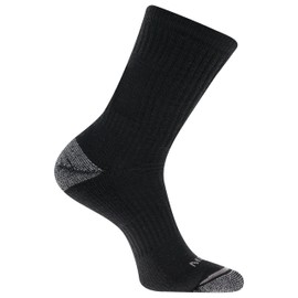 Merrell Unisex-Adult's Men's and Women's Merino Wool Tactical Crew Socks-Arch Support Band and Moisture Management, Black, Medium-Large