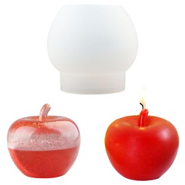 F FYJS 3D Apple Mold, Apple Candle Mold Silicone Mold for Epoxy Resin, Gypsum, Candle Wax, Candle Making, Christmas Decoration