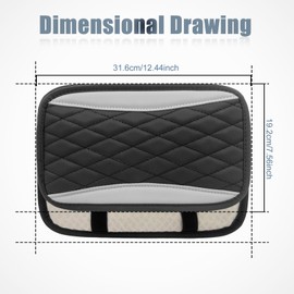 Car Center Console Cover, Universal Leather Waterproof Armrest Seat Box Cover Protector, Comfortable Car Decor Accessories Fit for Most Cars, Vehicles, SUVs-Gray