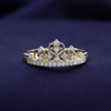 Round Cut White Cubic Zirconia Princess Crown Ring in 14k