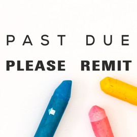 Large Past Due Please Remit Rubber Stamp, Perfect for Small Business, Wood Handle Rubber Stamp, Uses Inking Pad, Larger Size Approx 3/4" x 2-1/4", Made in USA