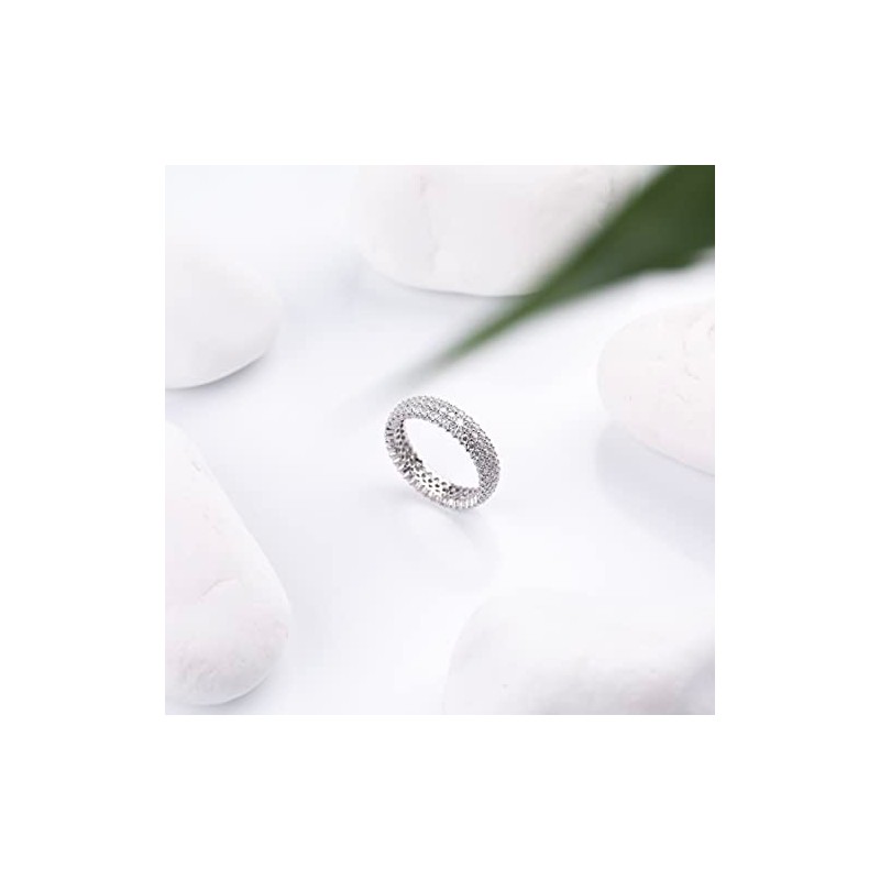 LOMBARDY JEWELRY Genuine Solid 925 Sterling Silver All-Around Eternity Band