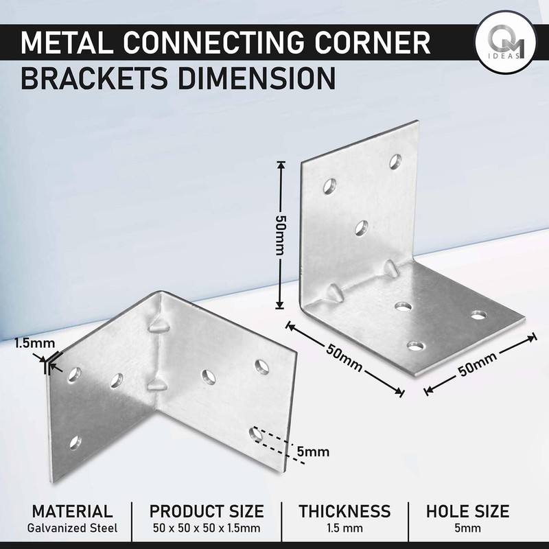 OMIDEAS 15 x Corner Brackets (50 x 50 x 50)