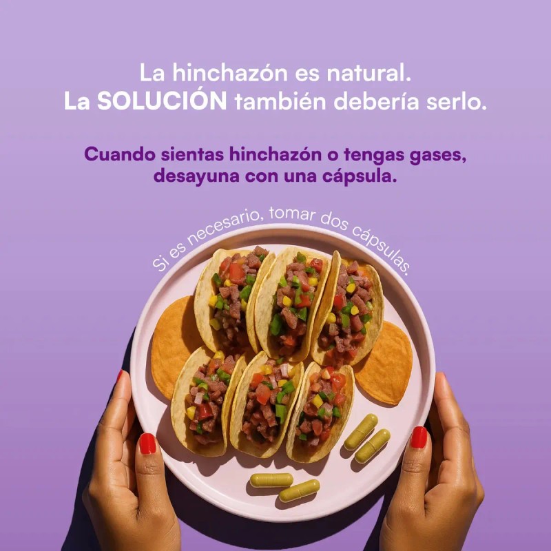 Zesty Debloat Suplemento Digestivo Alivia Hinchazón 30 Cap Sin Sabor