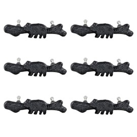 BestGiftEver Drawer Pulls with Black Bear Design - Rustic Cast Iron Cabin Lodge Décor Cabinet Hardware (6 Pack)