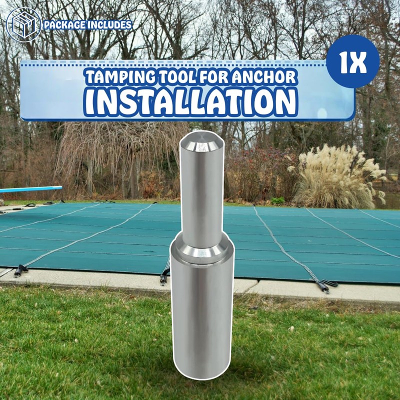 Poolzilla Aluminum Tamping Tool for Anchor Installation, Easy Pool Cover