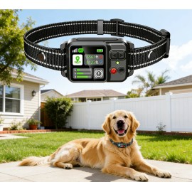 GPS Wireless Dog Fence System with Adjustable 49 to 6500 ft for Outdoor Circular Electric Fence for Dogs Adjustable WaterproofSize: Xl, Color: Black, Item Type: Training Collars