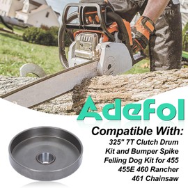 Adefol 325" 7T Clutch Drum Kit for 455 455E 460 Rancher 461 Chainsaw, 455 Clutch Drum Bearing Kit with Bumper Spike Felling Dog Bar Nuts Replacement Parts for 537291702, 537291602, 503973801
