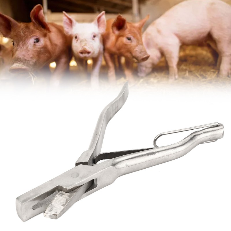 Pig Ear Tag Plier Stainless Steel Animal Ear Notcher with