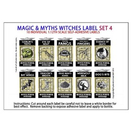 MyTinyWorld Dolls House Miniature Myth And Magic Label Set 4