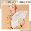 1 Packung weißer Faltfächer aus Spitze, tragbarer Handfächer für Damen,