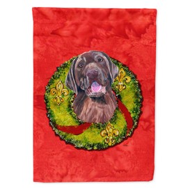 Caroline's Treasures SC9107GF Labrador Christmas Wreath Garden Flag Mailbox Flag Decorative Yard Flag Banner Outside Patio Artwork Yard Flower Beds, Garden Size, Multicolor