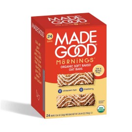 MadeGood Mornings Organic Soft Baked Oat Bars, Variety Pack, 24 ct.