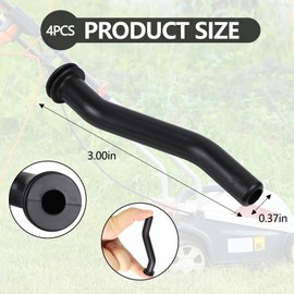 Wuyaoyao 4PCS 596163 Vacuum Hose, 3 Inch Rubber Vacuum Hose Replaces 593998 797408, Compatible with Select Small Gasoline Engines and Lawn Mower Tractors, Lawnmower Engine Parts (Regular)