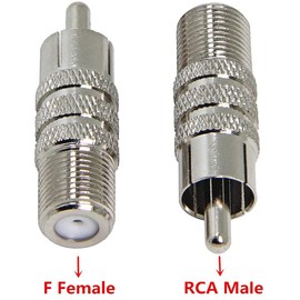 Greluma Pack of 2 Adaptor Type F Female to RCA Male, F Male to RCA Female, F to RCA Male for Audio Video Coaxial Cable