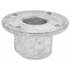 PRO-SAFE Galvanized Pipe Rail Fitting: 1-1/2" Pipe, Railing Flange, 1