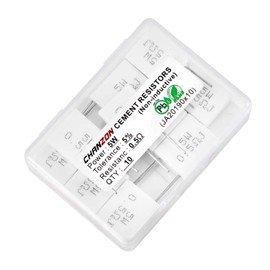 Chanzon 10pcs 5W Ceramic Cement Resistor 0.5 Ω ohm ±5% Tolerance Wirewound Inductionless 0.5R
