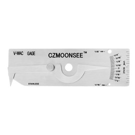 CZMOONSEE V-WAC Stainless Steel Imperial Weld Groove Biting Depth Gauge, Depth Inspection Gauge, Professional Welder Measuring Tool