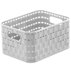 Rotho Country storage basket in rattan look, plastic (PP).