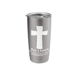 Cross I Know the Plans Verse Bible Jesus God Christian Retro Stainless Steel Insulated Tumbler
