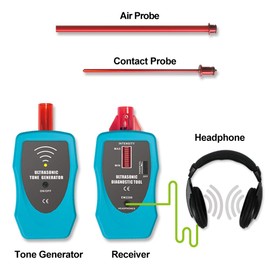 allsun Ultrasonic Leak Detector Diagnostic Stethoscope 36-44kHz Air/Contact Probe,Kit w/Rotary Volume,Tone Generator,Find Vacuum Gas Seal Faults,Auto& Industrial Leak Detection Tool