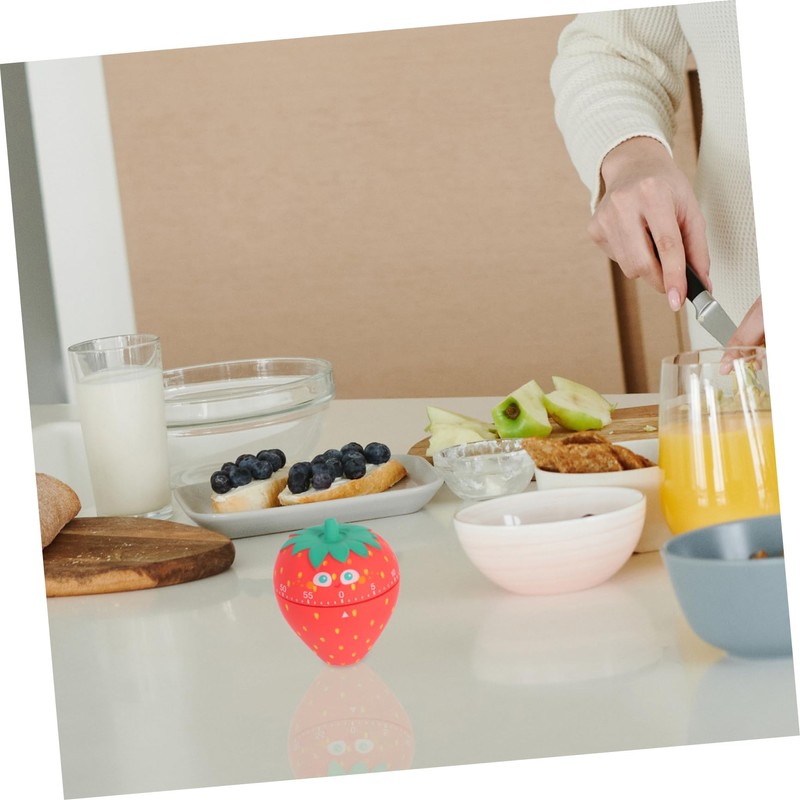 Mobestech Manual Strawberry Kitchen Timer Cute Mechanical Countdown Timer for