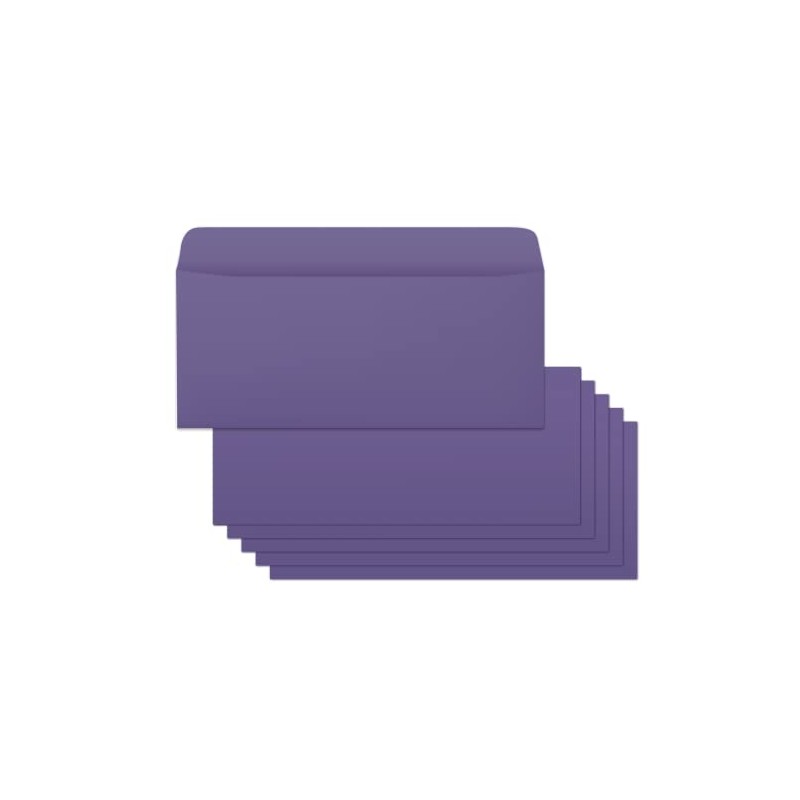 Business Envelops, 200-Pack #10 Purple Envelopes, Standard Square Flap, Gummed