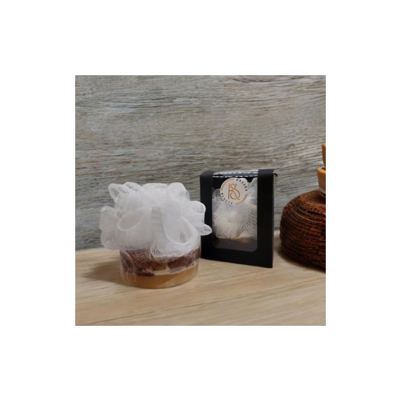 "Duschschwamm mit Honey & Milk -Seife – Sanfte Reinigung und