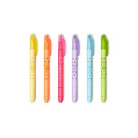 Legami - Set of 6 Erasable Highlighters Magic Highlighters Double Tip for Marking and Erasing for Fine and Thick Strokes - Yellow, Orange, Red, Purple, Light Blue, Green