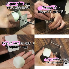 Square Egg Press for Hard Boiled Eggs Mold, Egg Cuber Food Shaper for Sandwiches and Bento, Kitchen & Meal Prep