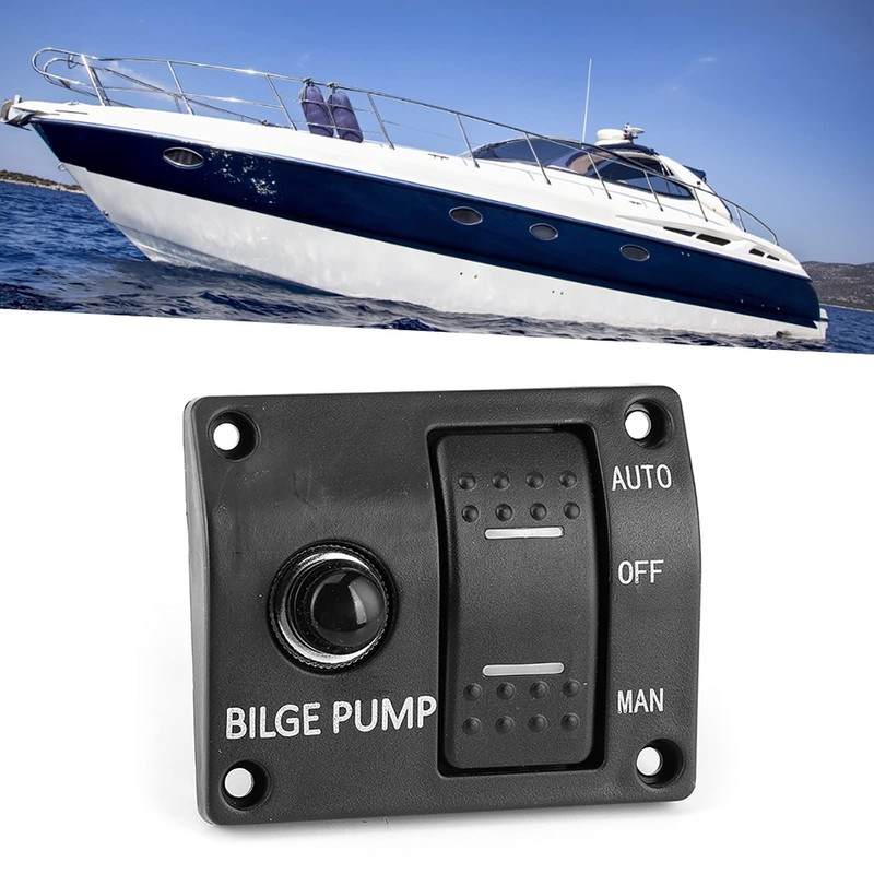 3 Way Bilge Pump Switch Panel, Auto Off Manual 12V